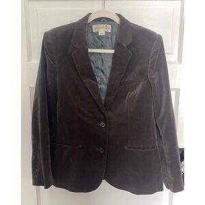 Grand Tier Women's Vintage Velvet Blazer Jacket Dark Gray Size UK14